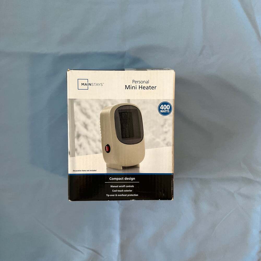 Mainstays 400W Personal Electric Ceramic Mini Heater, White